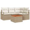 vidaXL Set Divano da Giardino 5 pz Beige e Crema polyrattan
