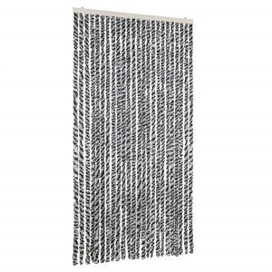 vidaXL Tenda Antimosche Grigia Nera e Bianca 100x200 cm in Ciniglia