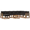 vidaXL Set di divani da esterno con cuscino 9 pcs Naturale e Nero