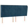 vidaXL Testiera ad Orecchio Blu Scuro 203x23x118/128 cm in Velluto