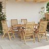 vidaXL Set da Pranzo per Giardino 7 pcs Marrone Legno di teak solido