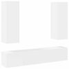 vidaXL Set Mobili Porta TV 4 pz Bianco in Legno Multistrato