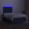 vidaXL Letto a Molle con Materasso e LED Blu 120x190 cm in Tessuto