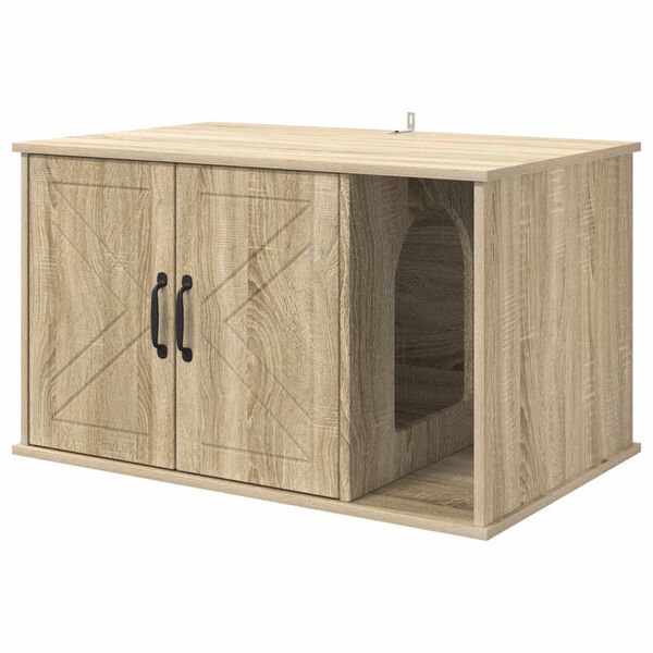 vidaXL Casa per Gatti Sonoma 85 x 55 x 50 cm Legno multistrato