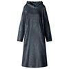 vidaXL Felpa coperta Blu navy L Flanella
