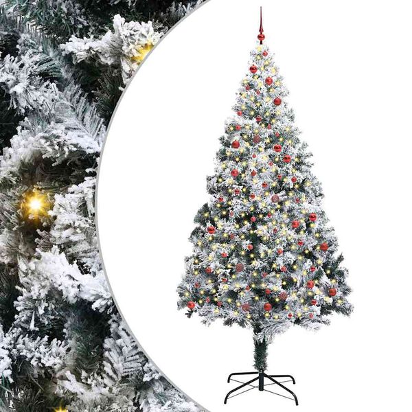 vidaXL Albero di Natale con 300 LED con supporto Verde 300 cm PVC