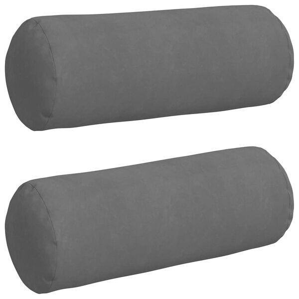 vidaXL Cuscini a rullo 2 pcs Grigio scuro Ø 25 x 70 cm