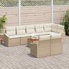 vidaXL Set Divano da Giardino con cuscino 9 pcs Beige polyrattan