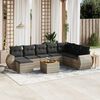 vidaXL Set Divano da Giardino 9 pz con Cuscini Grigio in Polyrattan