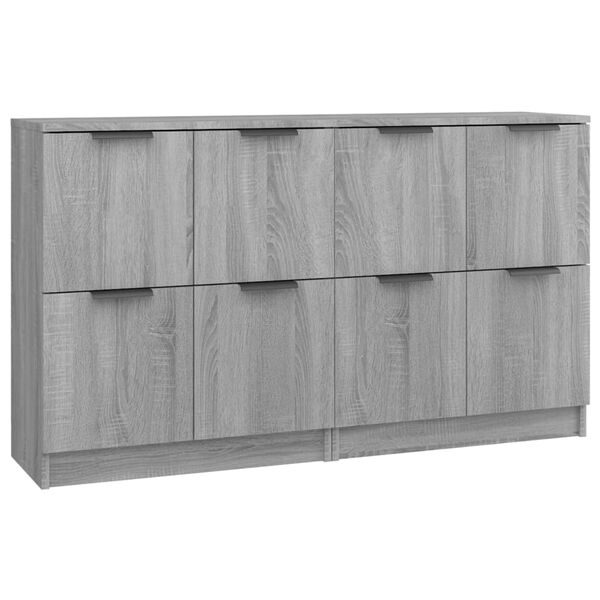 vidaXL Credenze 2 pz Grigio Sonoma 60x30x70 cm in Legno Multistrato