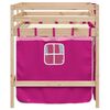 vidaXL Letto a Soppalco con Tende Bambini Rosa 90x200 cm Massello Pino