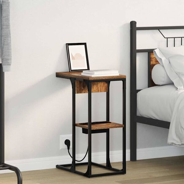 vidaXL Armadio da Notte Rovere fum&eacute; 41,5 x 26 x 60,5 cm