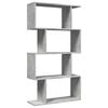 vidaXL Libreria Divisorio 4 Ripiani Grigio 70x24x129 cm Truciolato