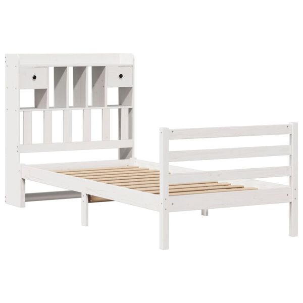 vidaXL Letto Libreria senza Materasso Bianca 90x200 cm Legno di Pino