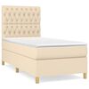 vidaXL Giroletto a Molle con Materasso Crema 90x190 cm in Tessuto