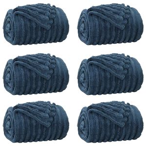 vidaXL Coperte da Pile 6 pz Blu navy 200 x 150 cm 4.75 kg Panno