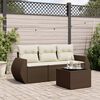 vidaXL Set Divano da Giardino 4 pz con Cuscini Marrone in Polyrattan