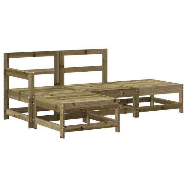 vidaXL Set Salotto da Giardino 4 pz in Legno Impregnato di Pino