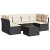 vidaXL Set Divani da Giardino con Cuscini 7pz Nero Polyrattan