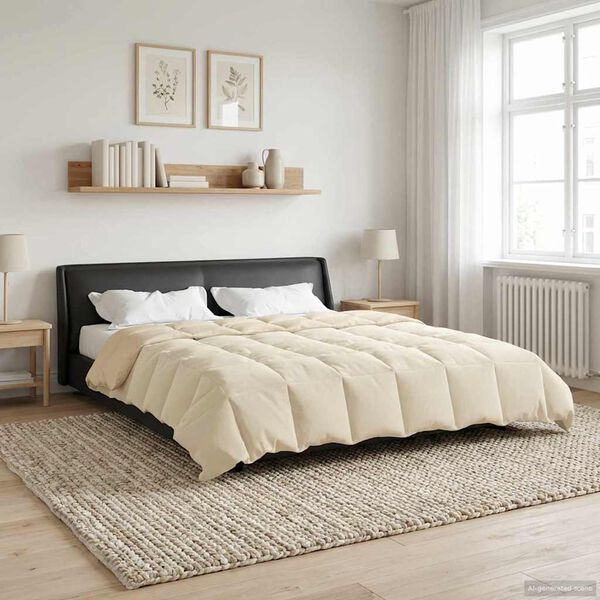 vidaXL Duvet Estivo Trapuntato Crema 240 x 260 cm Microfibra