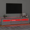 vidaXL Mobile Porta TV con Luci LED Grigio Sonoma 195x35x40 cm