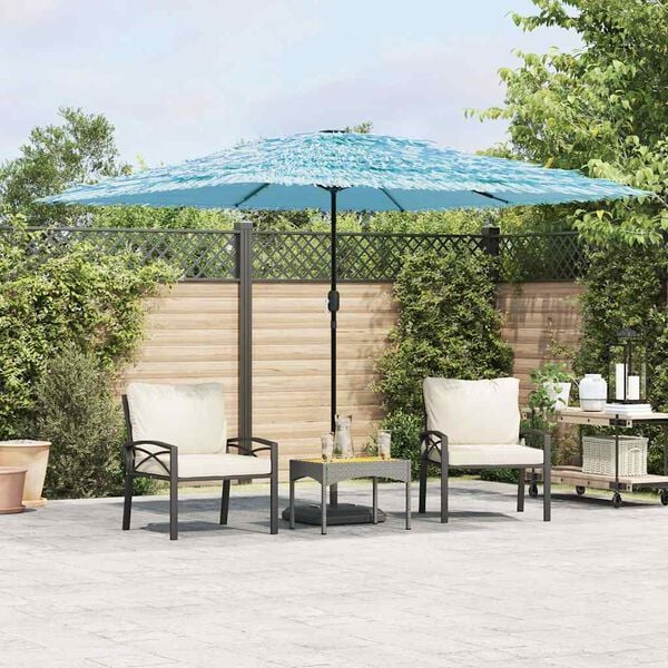 vidaXL Ombrellone Giardino con Palo in Acciaio Blu 290x290x238 cm
