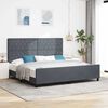 vidaXL Letto a molle con testiera Grigio scuro 200 x 200 cm Velluto