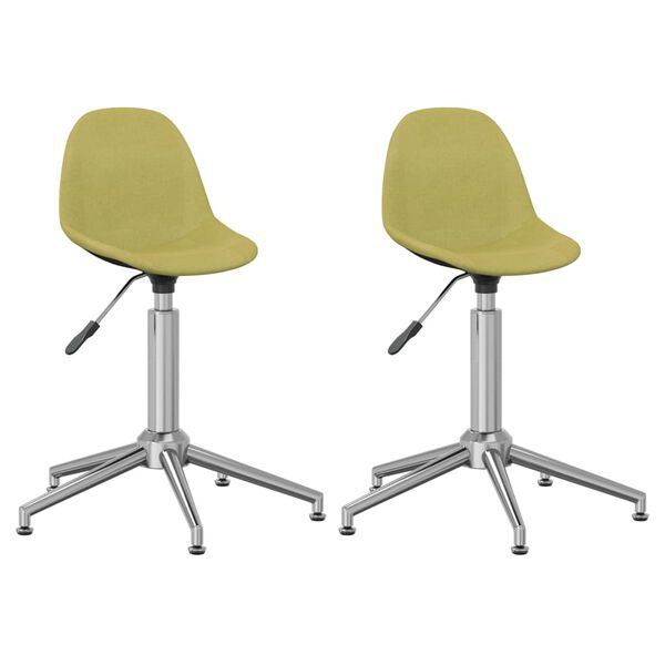 vidaXL Sedie da Pranzo Girevoli 2 pz Verdi in Tessuto