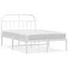 vidaXL Giroletto con Testiera Metallo Bianco 135x190 cm