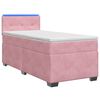 vidaXL Letto con Box Spring, Materasso e LED Rosa 80 x 200 cm Velluto