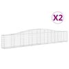 vidaXL Cesti Gabbioni ad Arco 2 pz 400x30x60/80 cm Ferro Zincato