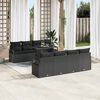 vidaXL Set Divano da Giardino con cuscino 9 pcs Nero Poly Rattan