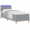 vidaXL Letto a Sorgente LED Grigio chiaro 80 x 200 cm Tessuto