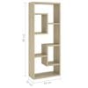 vidaXL Scaffale a Parete Rovere Sonoma 36x16x90 cm Legno Multistrato