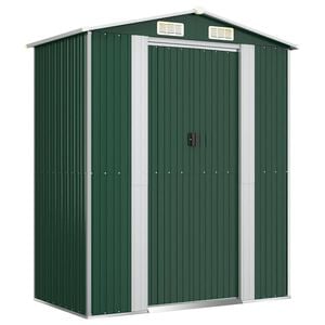 vidaXL Capanno da Giardino Verde 192x108x223 cm in Acciaio Zincato