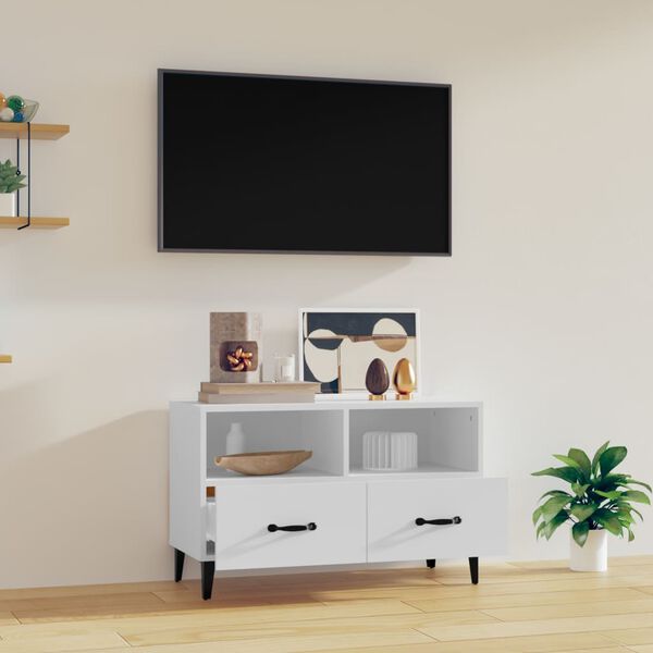 vidaXL Mobile Porta TV Bianco 80x36x50 cm in Legno Multistrato