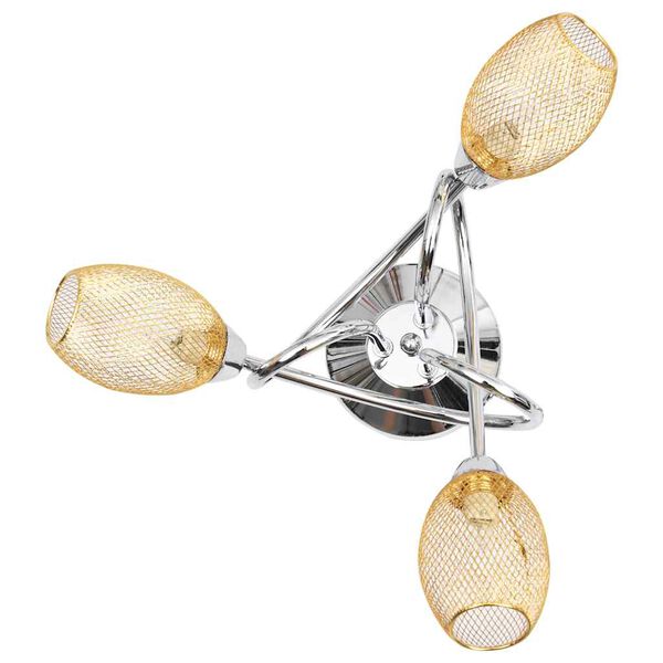 vidaXL Lampada da Soffitto con Paralumi Cromati per 3 Lampadine G9