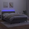 vidaXL Letto a Molle con Materasso e LED Grigio Chiaro 140x200 cm Velluto