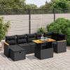 vidaXL Set Divani da Giardino con Cuscini 8 pz Nero in Polyrattan