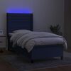 vidaXL Letto a Molle con Materasso e LED Blu 80x200 cm in Tessuto