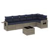 vidaXL Set Divani da Giardino 7 pz con Cuscini Grigio in Polyrattan