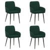 vidaXL Sedie da pranzo 4 pz Velluto Verde Scuro 57 x 50 x 85 cm