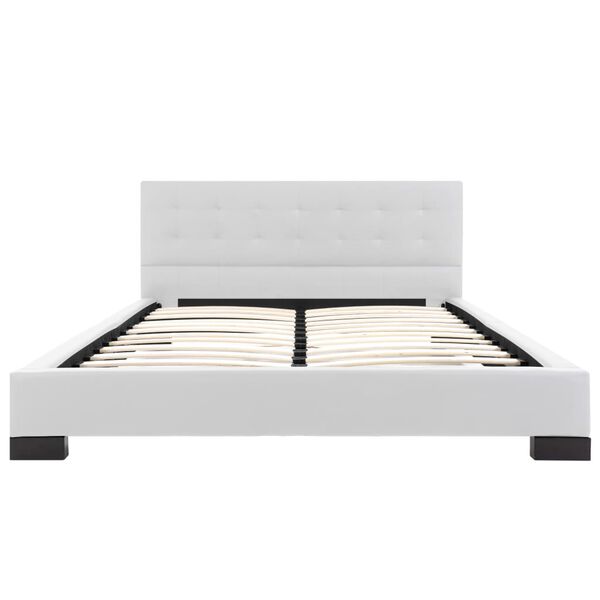 vidaXL Letto con Materasso Memory Foam Bianco in Similpelle 140x200 cm
