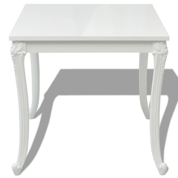 vidaXL Tavolo da Pranzo 80x80x76 cm Bianco Lucido