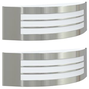 vidaXL Lampade da Parete Esterne 2 pcs Argento 32 x 10 x 10 cm