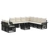 vidaXL Set Divano da Giardino 10 pz Nero polyrattan