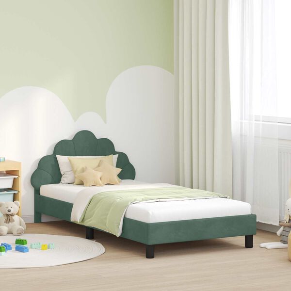 vidaXL Struttura letto bambini con testata Verde Mare 80 x 200 cm