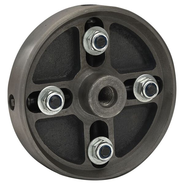 vidaXL Mandrino in Legno a 4 Ganasce M18 in Acciaio Nero 150x63 mm