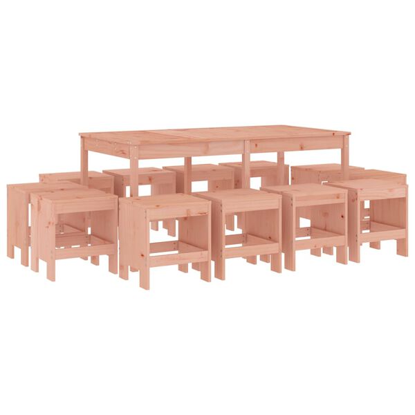 vidaXL Set da Pranzo per Giardino 13 pz in Legno Massello di Douglas