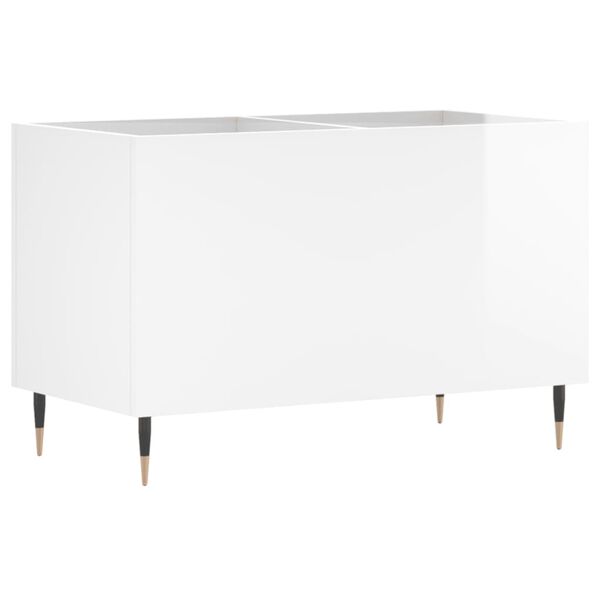 vidaXL Mobile Porta Dischi Bianco Lucido 74,5x38x48 Legno Multistrato